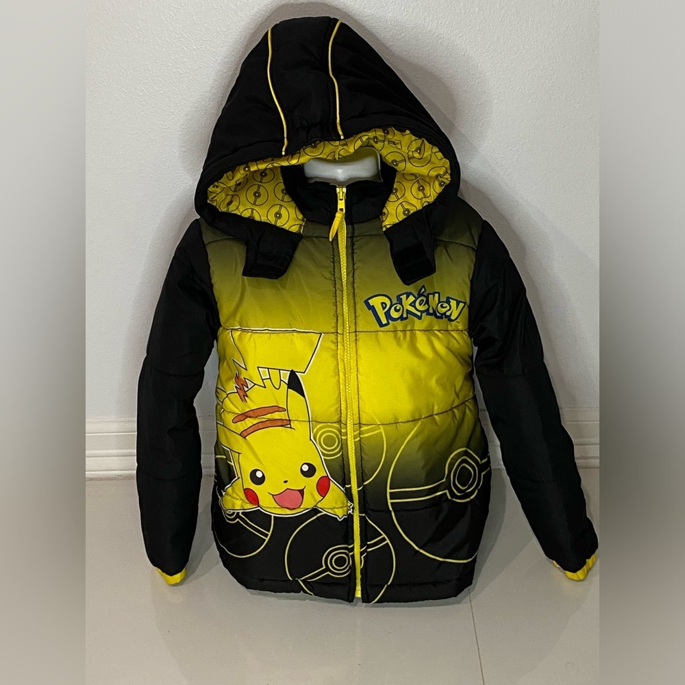 Pokemon Black and Yellow Pikachu Puffer Jacket
